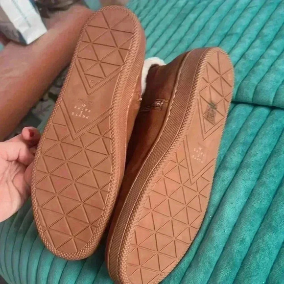 New Porte & Paire shearling-trimmed suede boots sz 10 - Picture 8 of 9